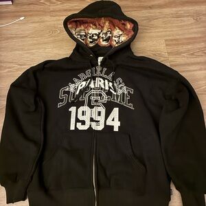 Supreme Black and Red Hoodie